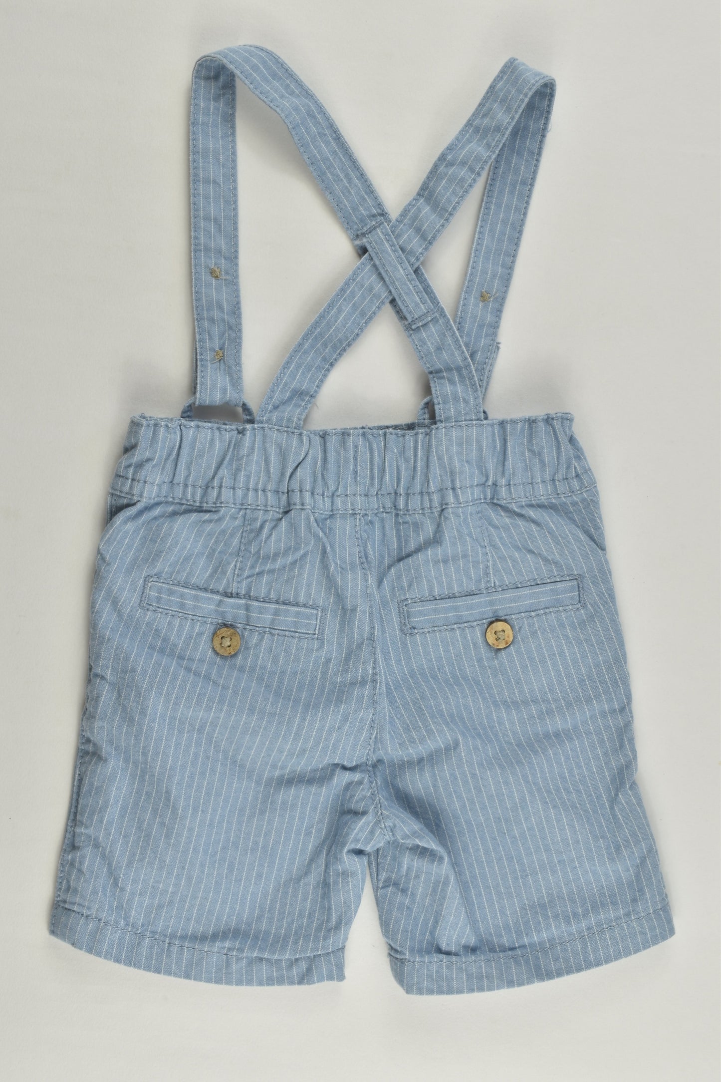 Matalan Size 0000 (Newborn) Striped Suspender Shorts