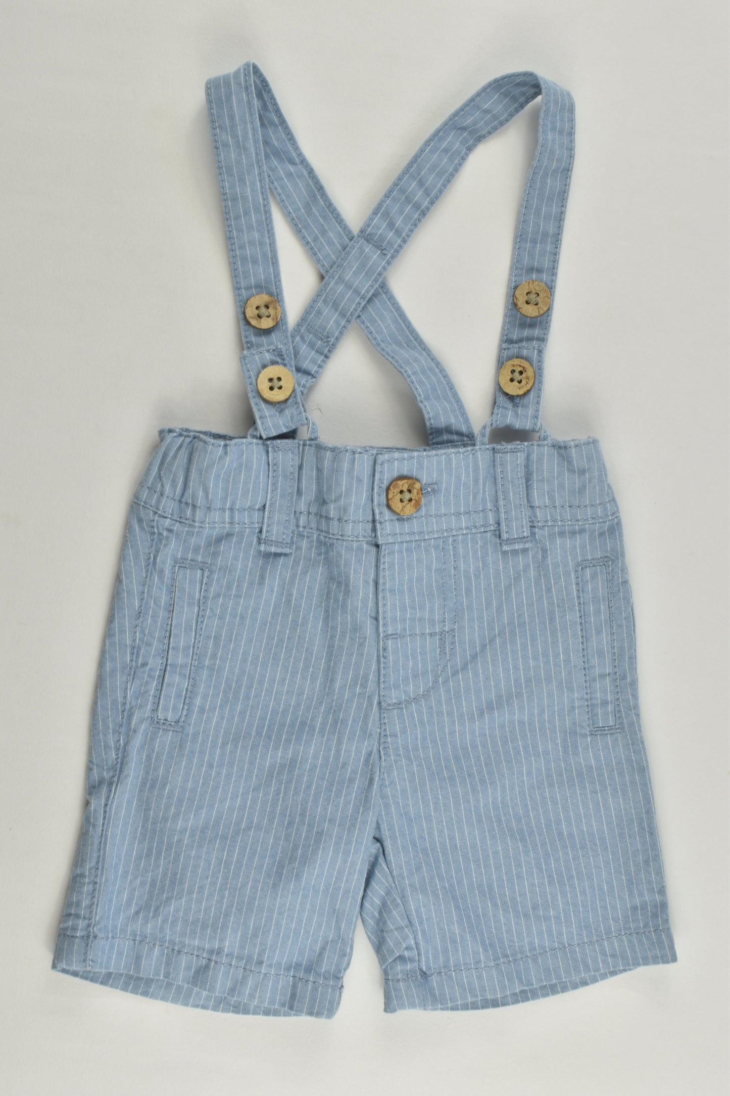 Matalan Size 0000 (Newborn) Striped Suspender Shorts
