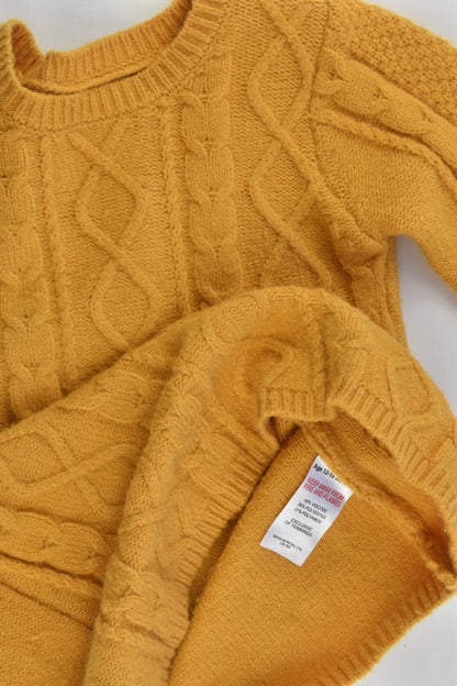Matalan Size 1 (12-18 months) Mustard Soft Knitted Dress