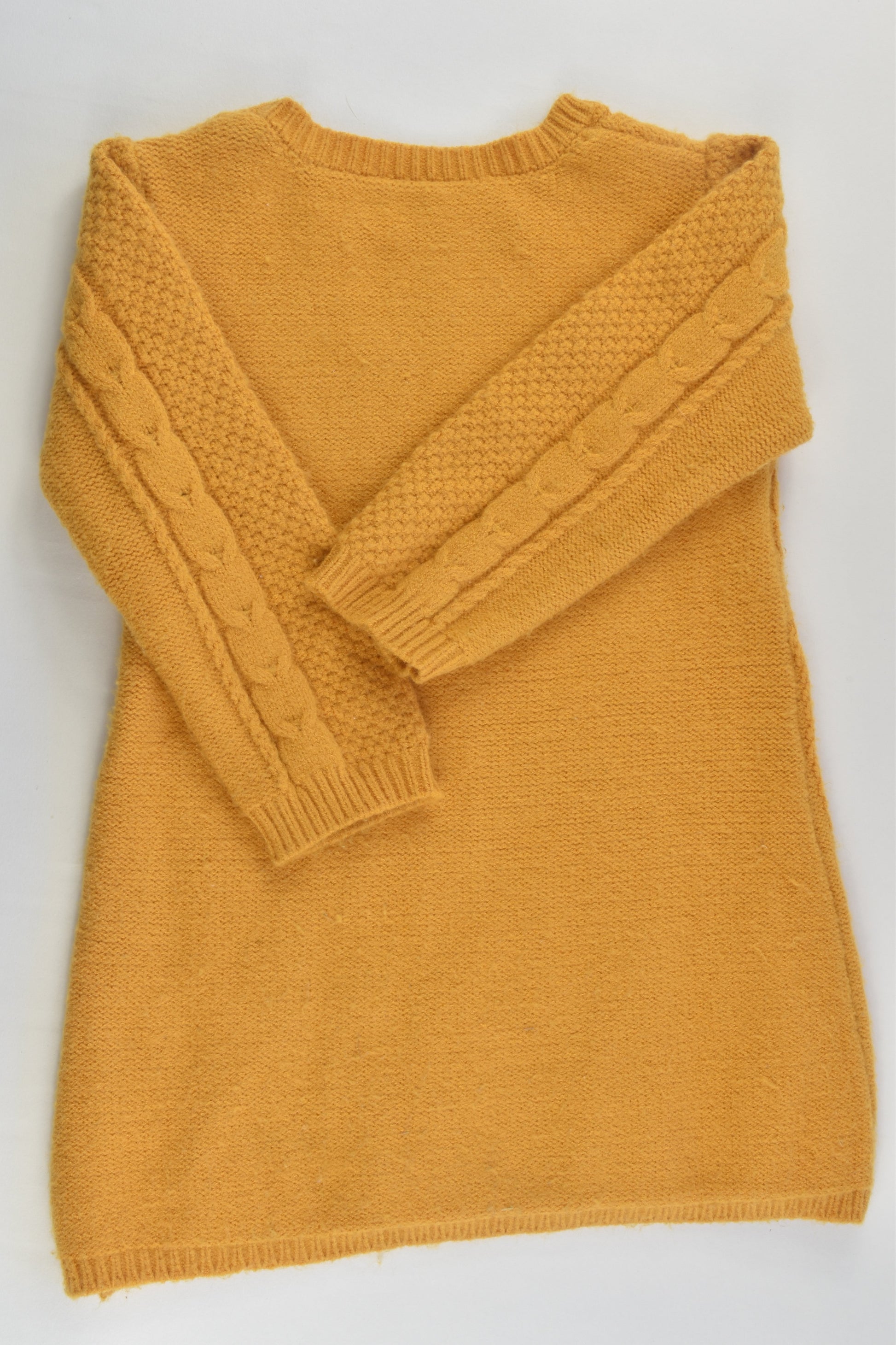 Matalan Size 1 (12-18 months) Mustard Soft Knitted Dress