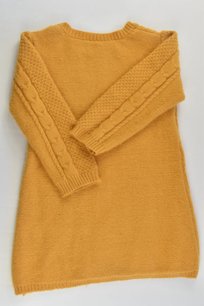 Matalan Size 1 (12-18 months) Mustard Soft Knitted Dress