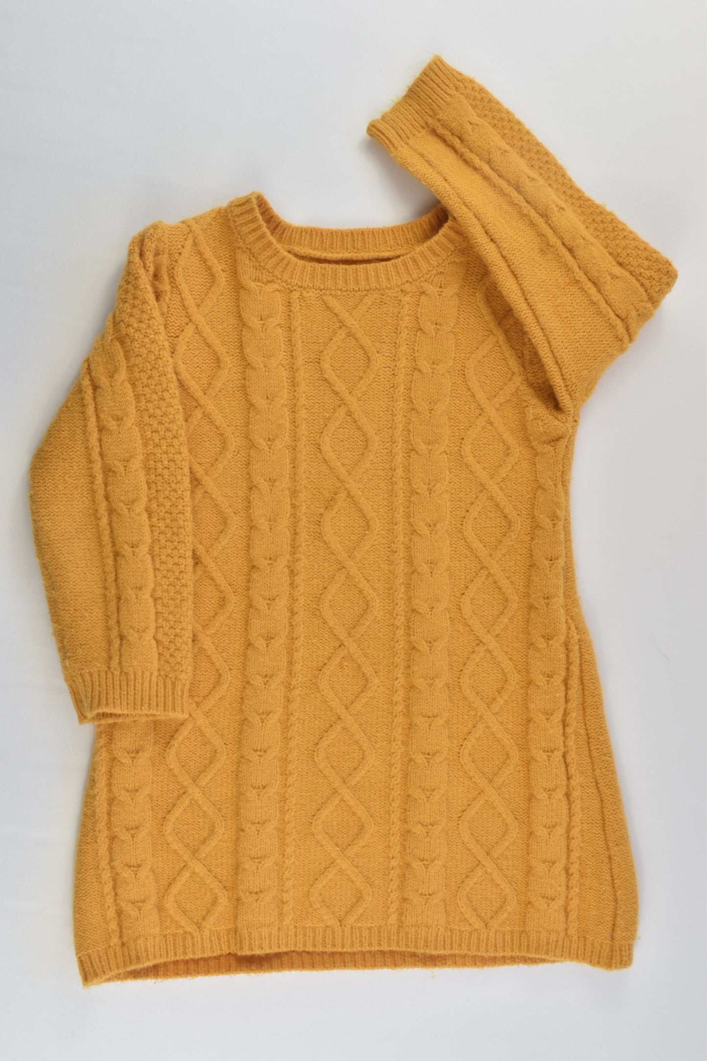 Matalan Size 1 (12-18 months) Mustard Soft Knitted Dress