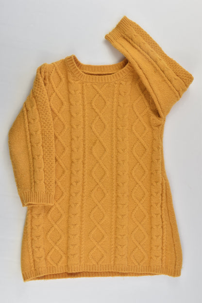 Matalan Size 1 (12-18 months) Mustard Soft Knitted Dress
