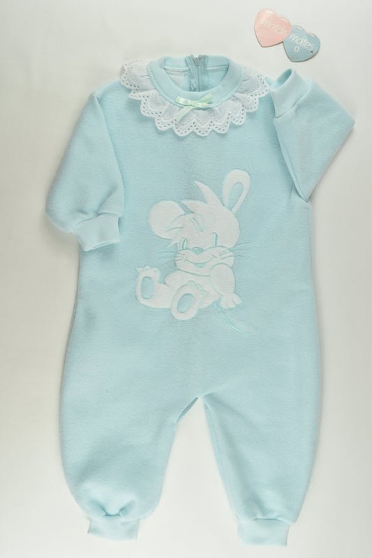 Match Mates Size 0 Vintage Mouse Fleece Playsuit
