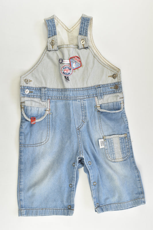 Matou France Size 1 (18 months) Nautical Lightweight Denim Short Overalls