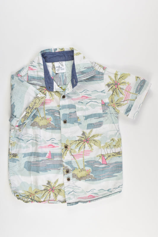 Max Boys Size 3-4 Casual Collared Shirt