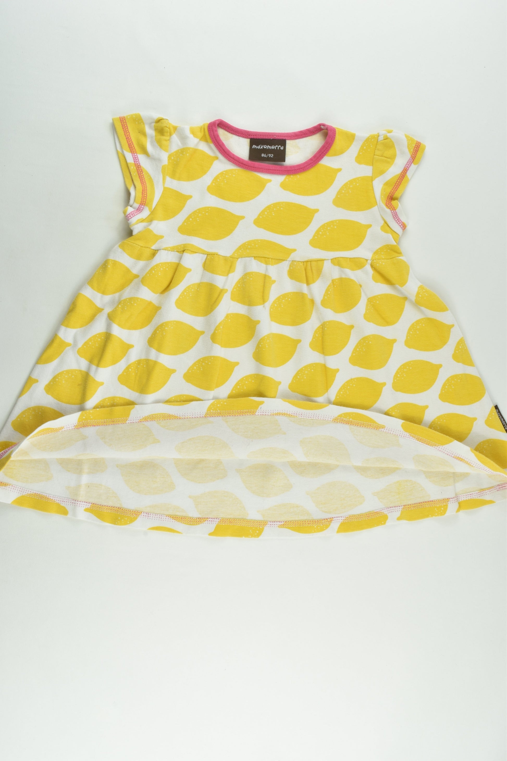 Maxomorra Size 1/2 (86/92 cm) Lemon Dress