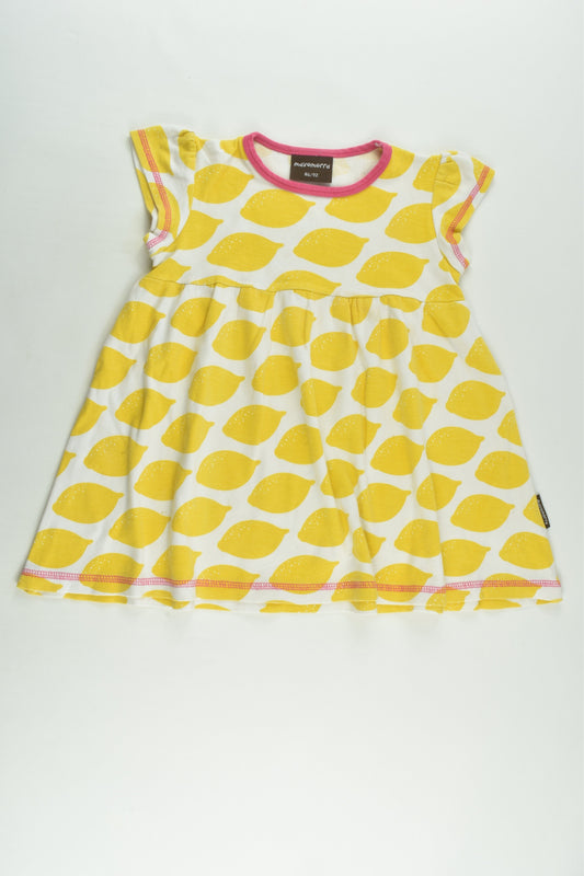 Maxomorra Size 1/2 (86/92 cm) Lemon Dress