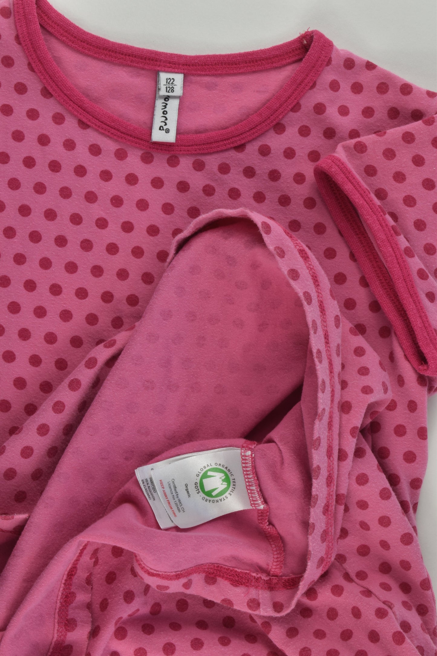 Maxomorra Size 7-8 (122/128 cm) Pink Dots Dress