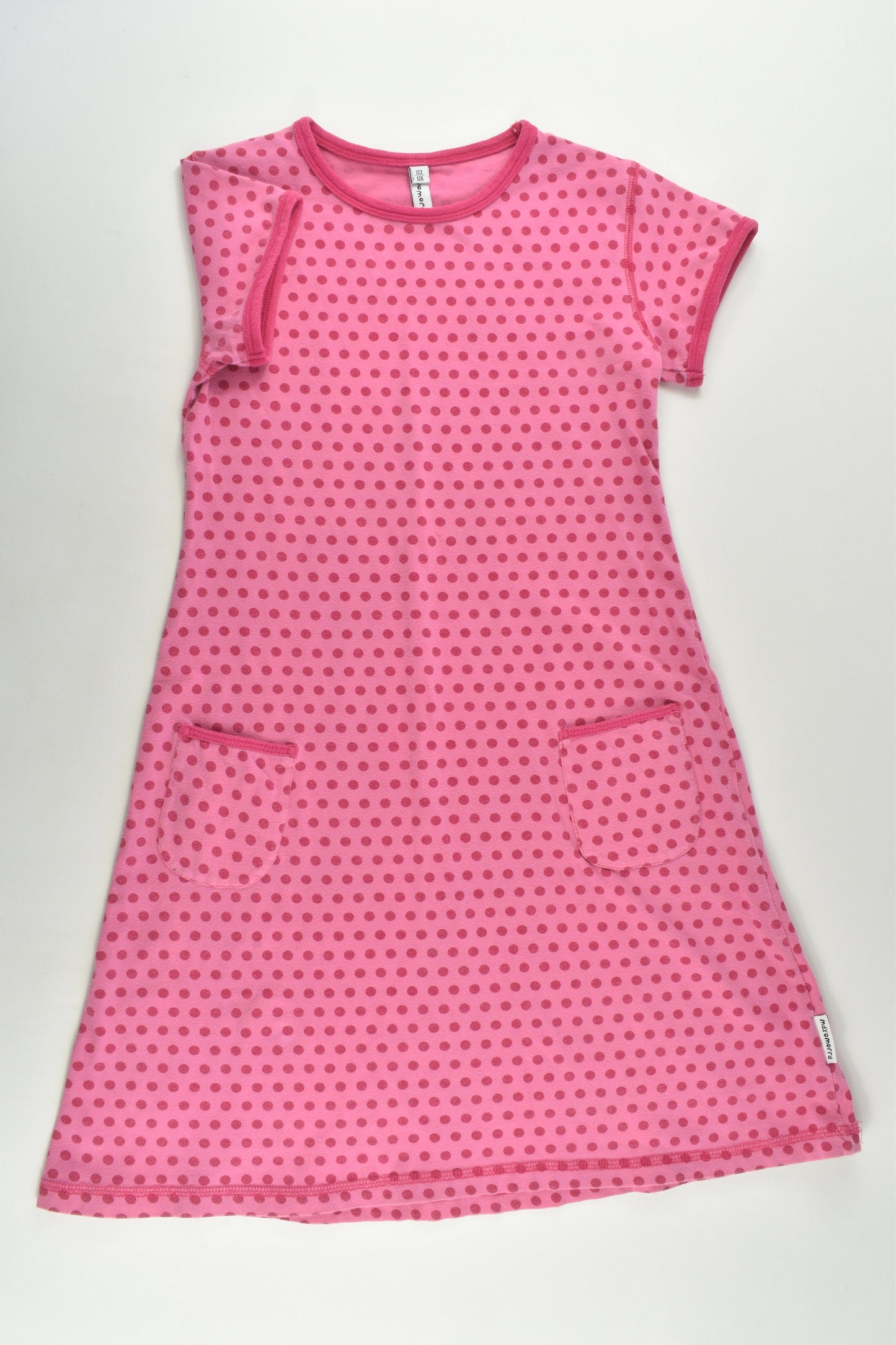 Maxomorra Size 7-8 (122/128 cm) Pink Dots Dress