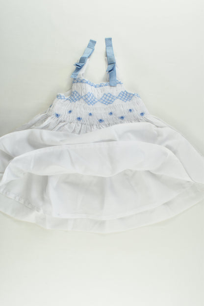 Mayoral Chic Size 0 (74 cm, 9 months) Lined Smocked Dress
