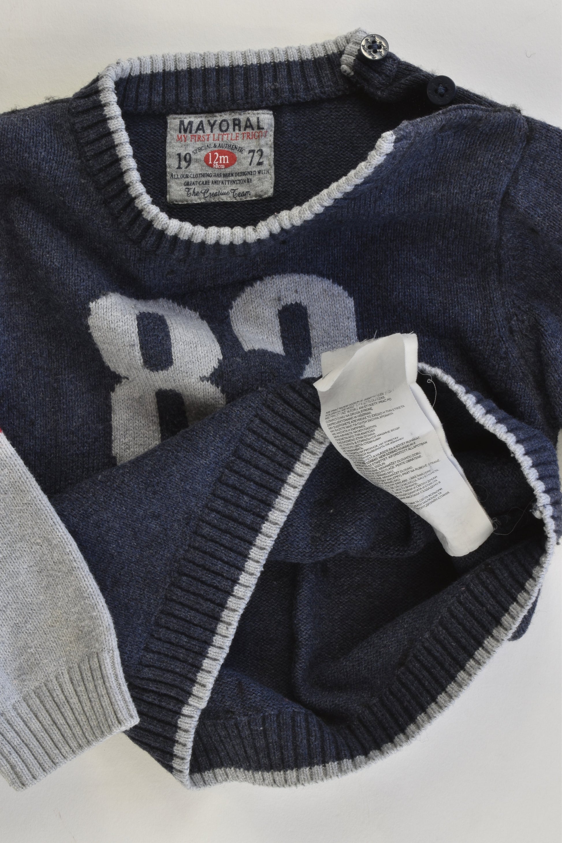 Mayoral (Spain) Size 0-1 (12 months, 80 cm) "82" Knitted Jumper