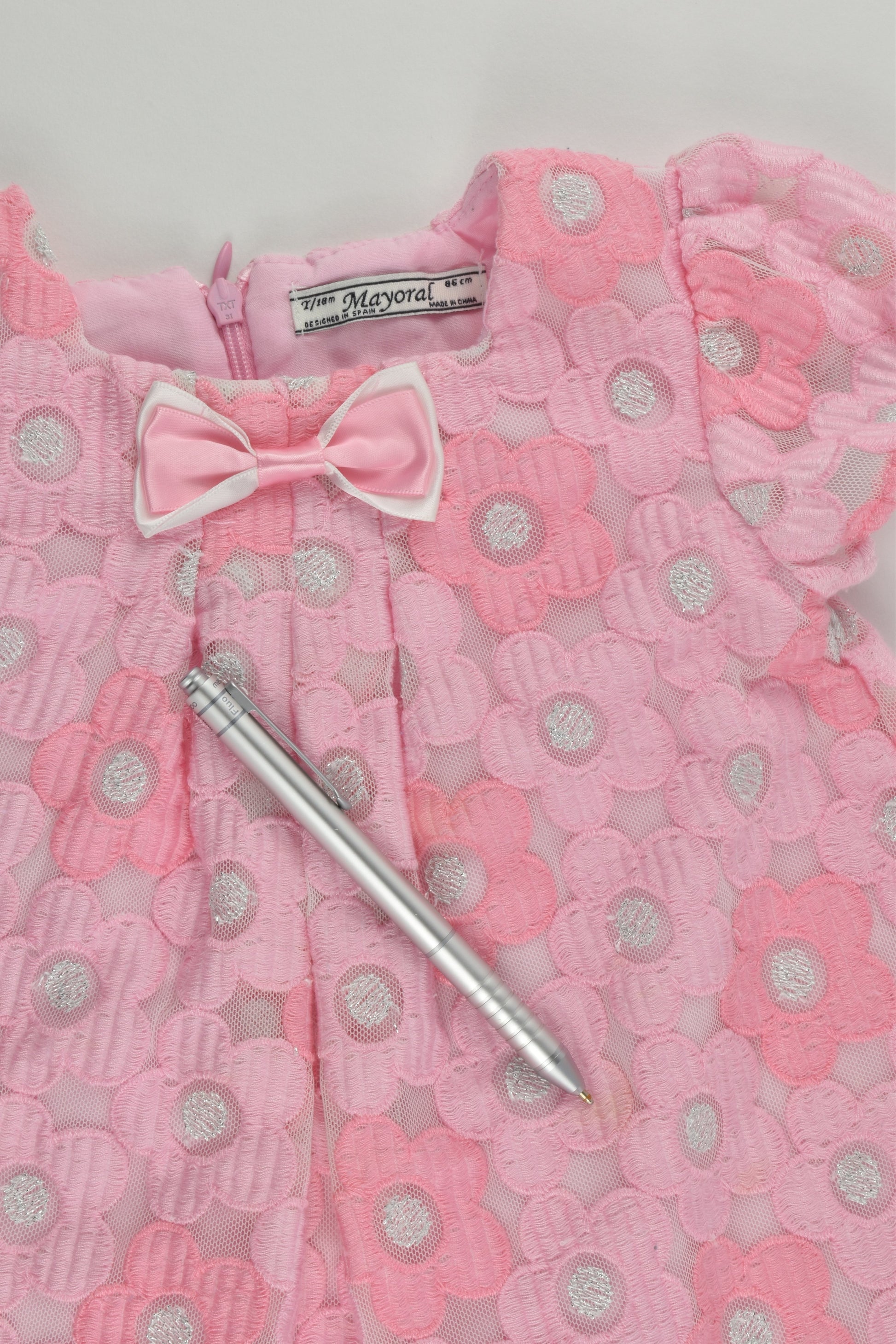 Mayoral (Spain) Size 1 (18 months, 86 cm) Lined Dress