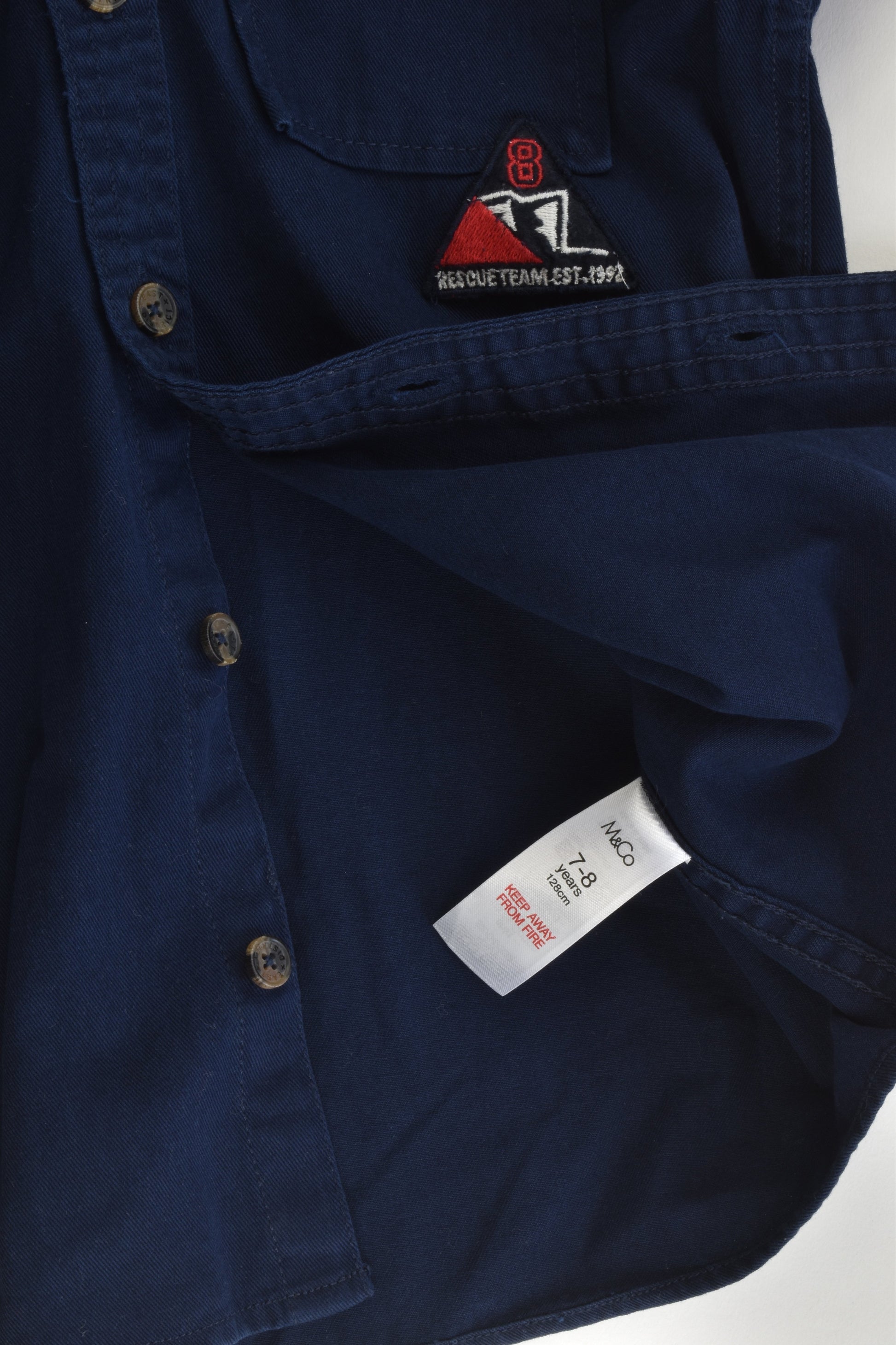 M&Co Kids Size 7-8 (128 cm) Hooded Casual Shirt