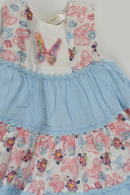 M&Co Size 00 (3-6 months) Lined Butterfly Dress
