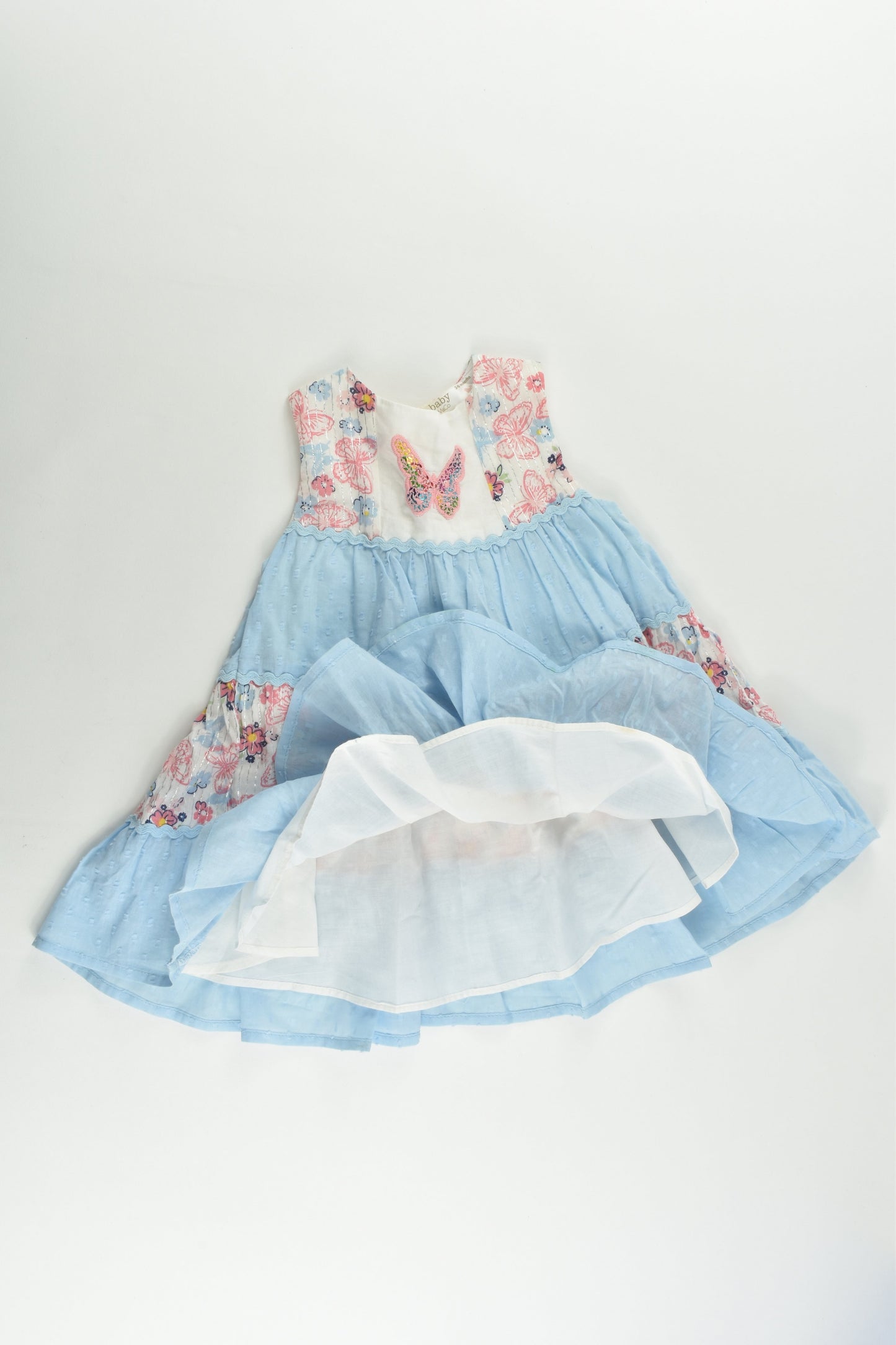 M&Co Size 00 (3-6 months) Lined Butterfly Dress