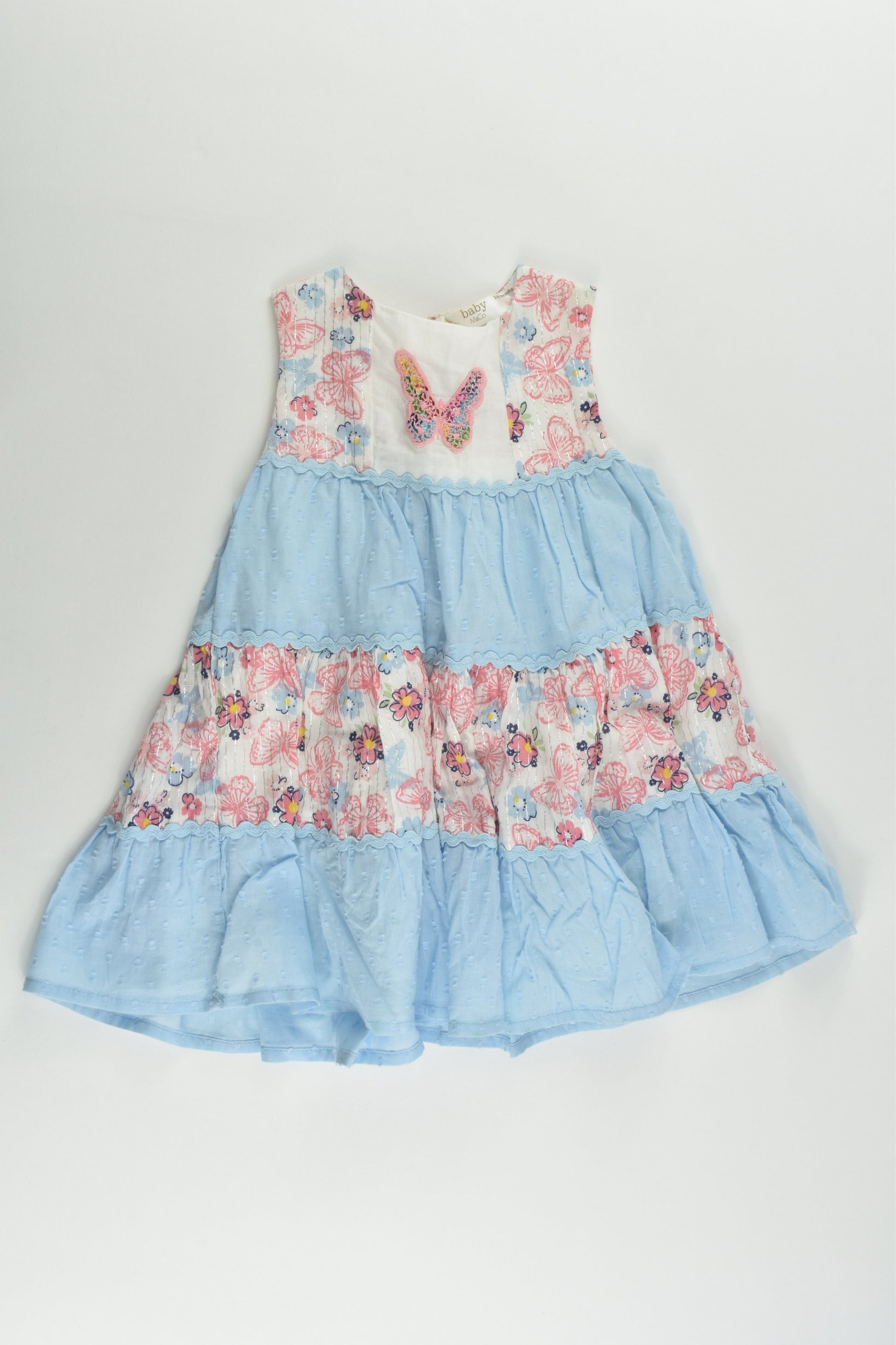 M&Co Size 00 (3-6 months) Lined Butterfly Dress