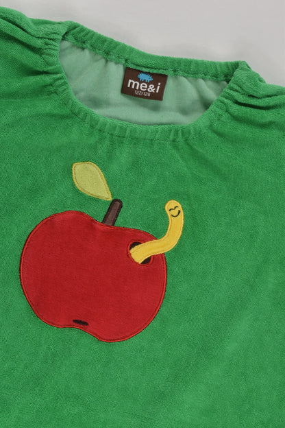 Me&i Size 7-8 (122/128 cm) Apple and Worm Terry Dress