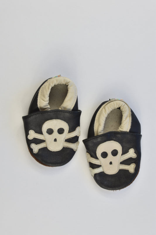 mepiQ Size 6-12 months Skulls Soft Leather Baby Slippers