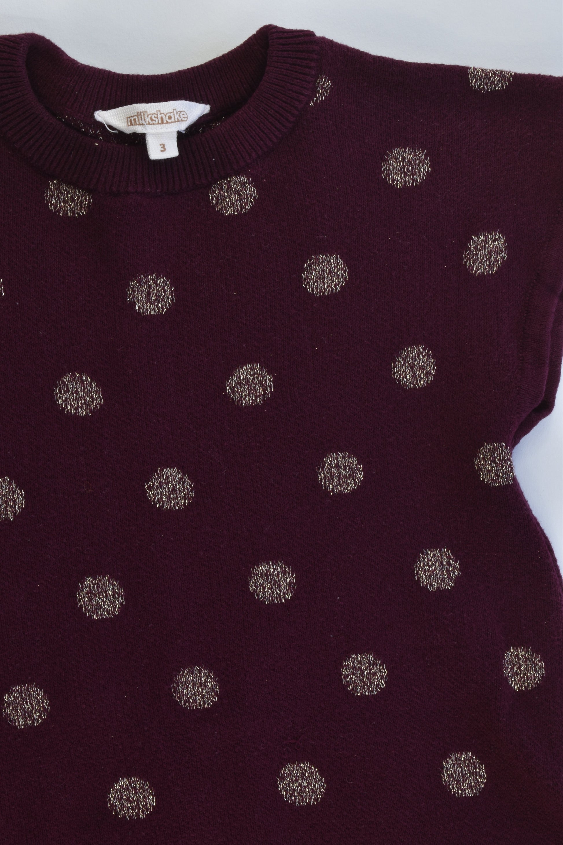 Milkshake Size 3 Polka Dots Knitted Dress
