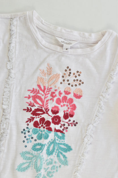 Milkshake Size 4 Top with Floral Embroidery
