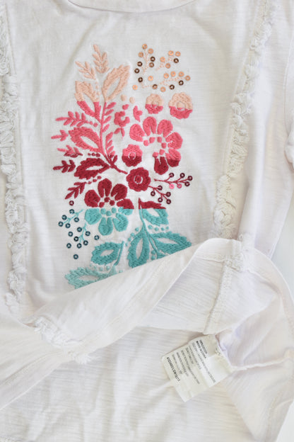 Milkshake Size 4 Top with Floral Embroidery