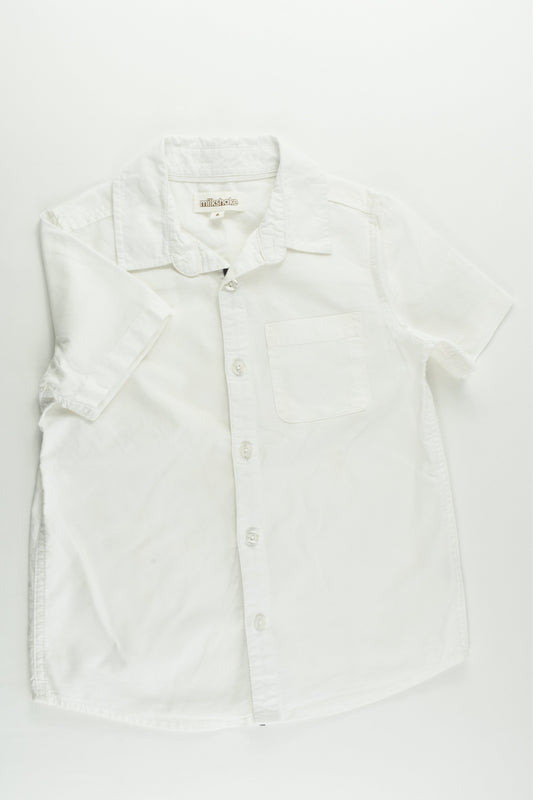 Milkshake Size 6 Collared White Short Sleeve Shirt