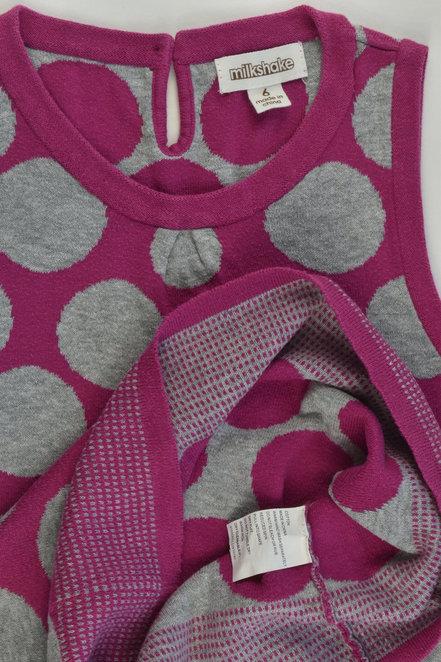 Milkshake Size 6 Polka Dots Knitted Dress