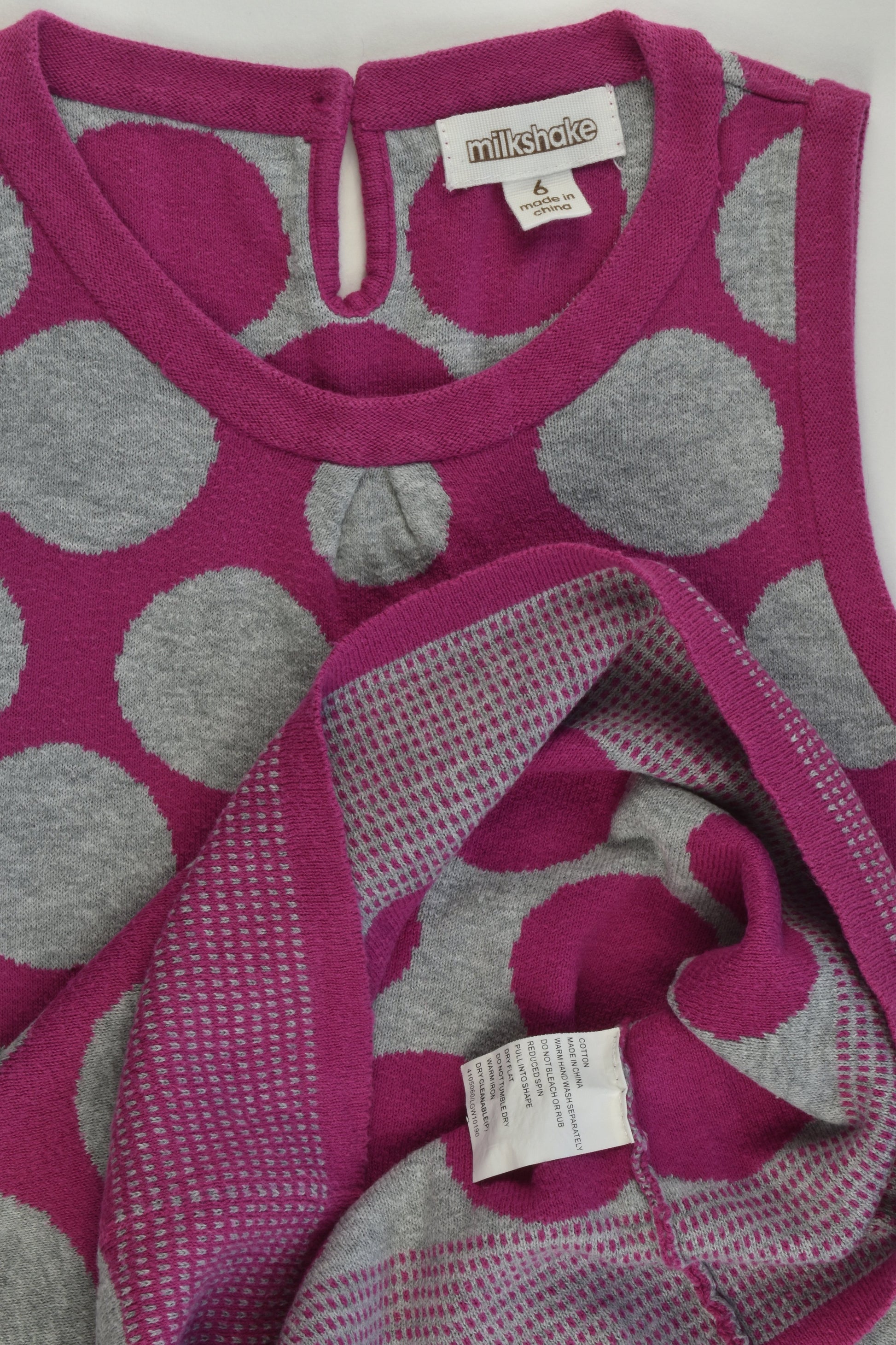 Milkshake Size 6 Polka Dots Knitted Dress