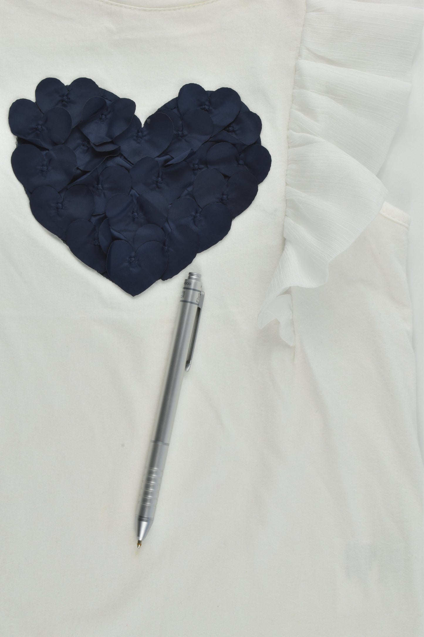 Milkshake Size 7 Ruffle Sleeves and Love Heart T-shirt