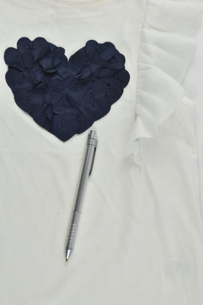 Milkshake Size 7 Ruffle Sleeves and Love Heart T-shirt