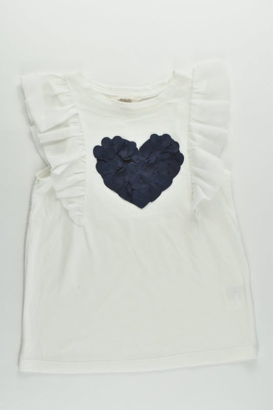 Milkshake Size 7 Ruffle Sleeves and Love Heart T-shirt