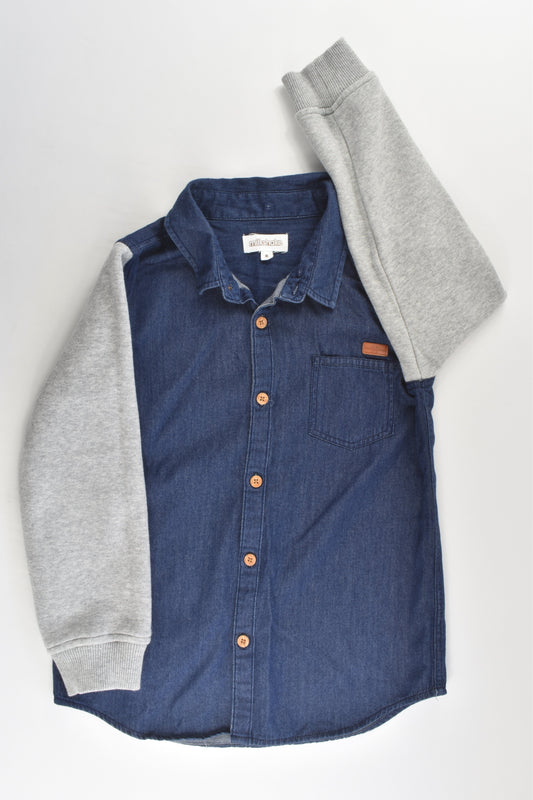Milkshake Size 8 Lightweight Denim Shirt with Sweater Sleeves