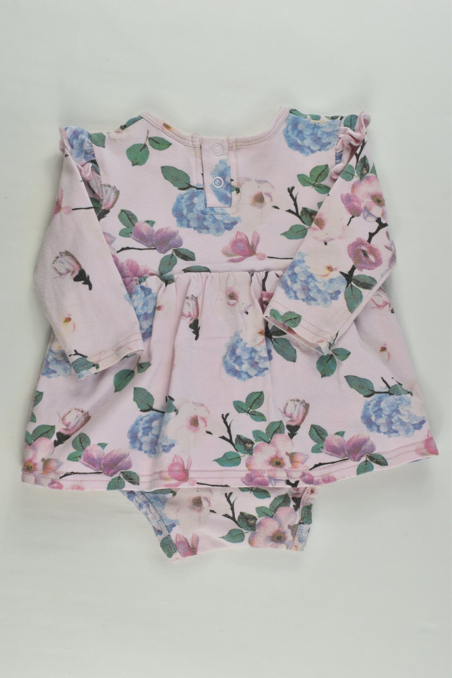 Milky Size 00 (3-6 months) Floral Dress with Bodysuit Underneath