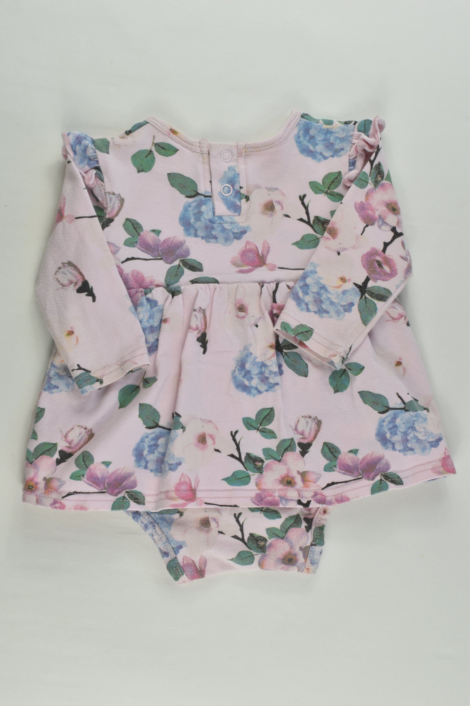 Milky Size 00 (3-6 months) Floral Dress with Bodysuit Underneath
