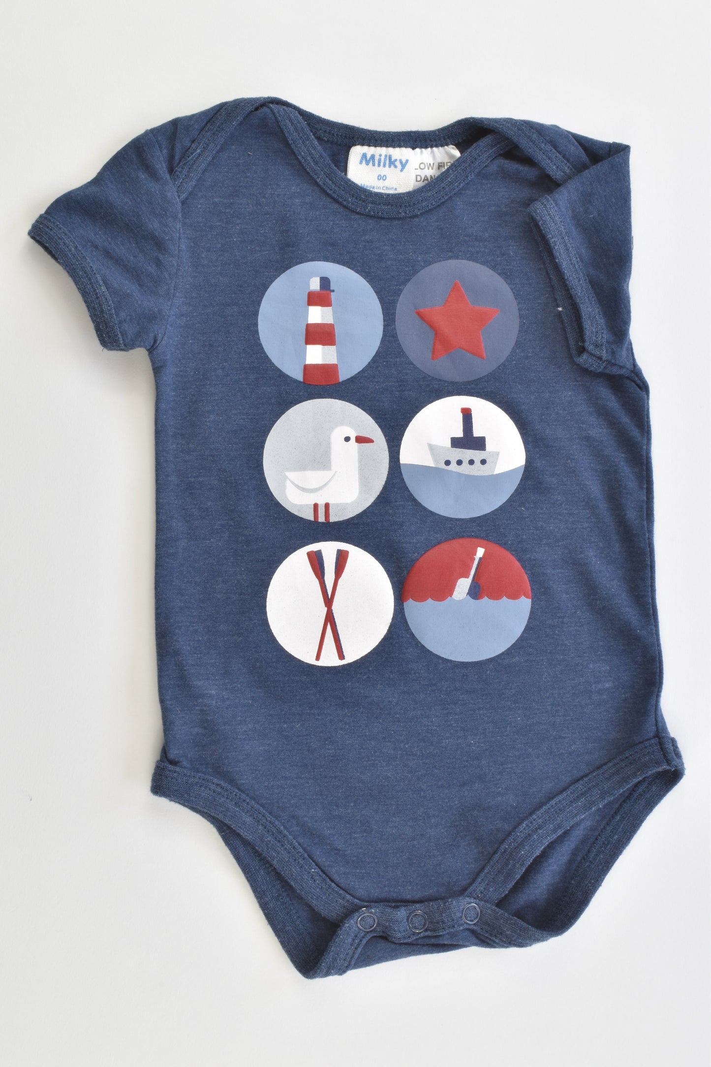 Milky Size 00 Nautical Bodysuit
