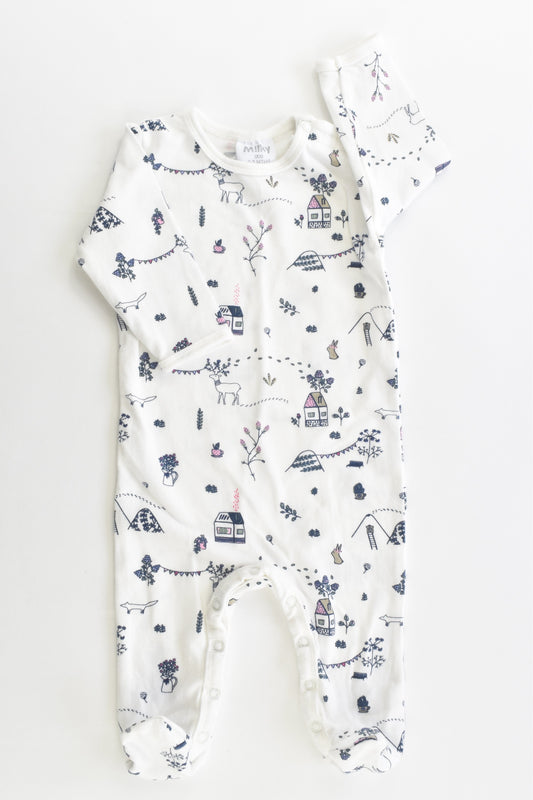 Milky Size 000 Footed Romper