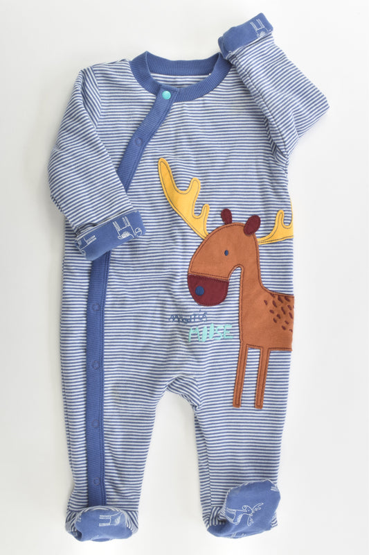 Mini B by BHS (UK) Size 00 (3-6 months) Lightly Padded Moose Footed Romper