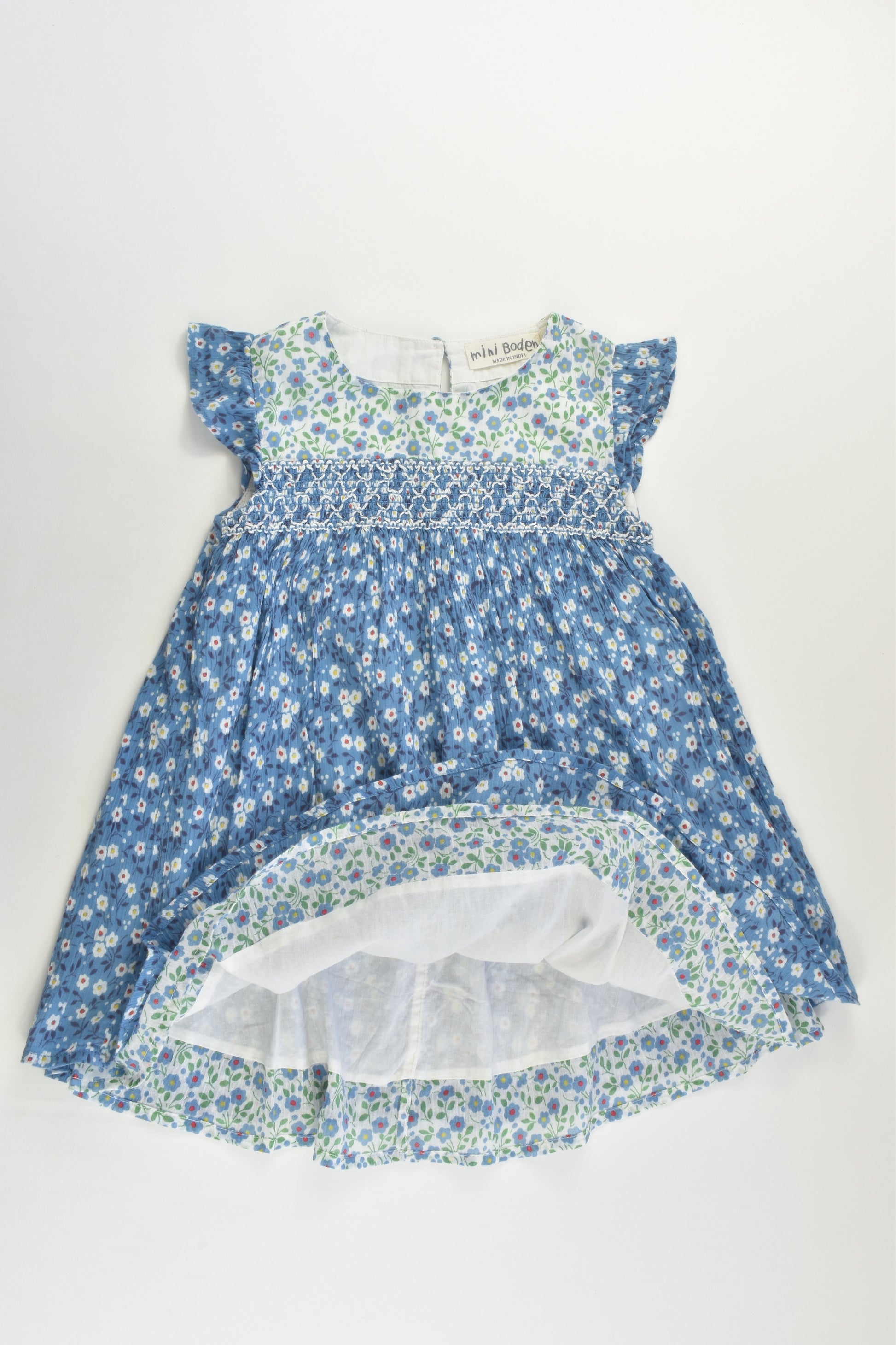 Mini Boden Size 2-3 Floral Lined Smocked Dress