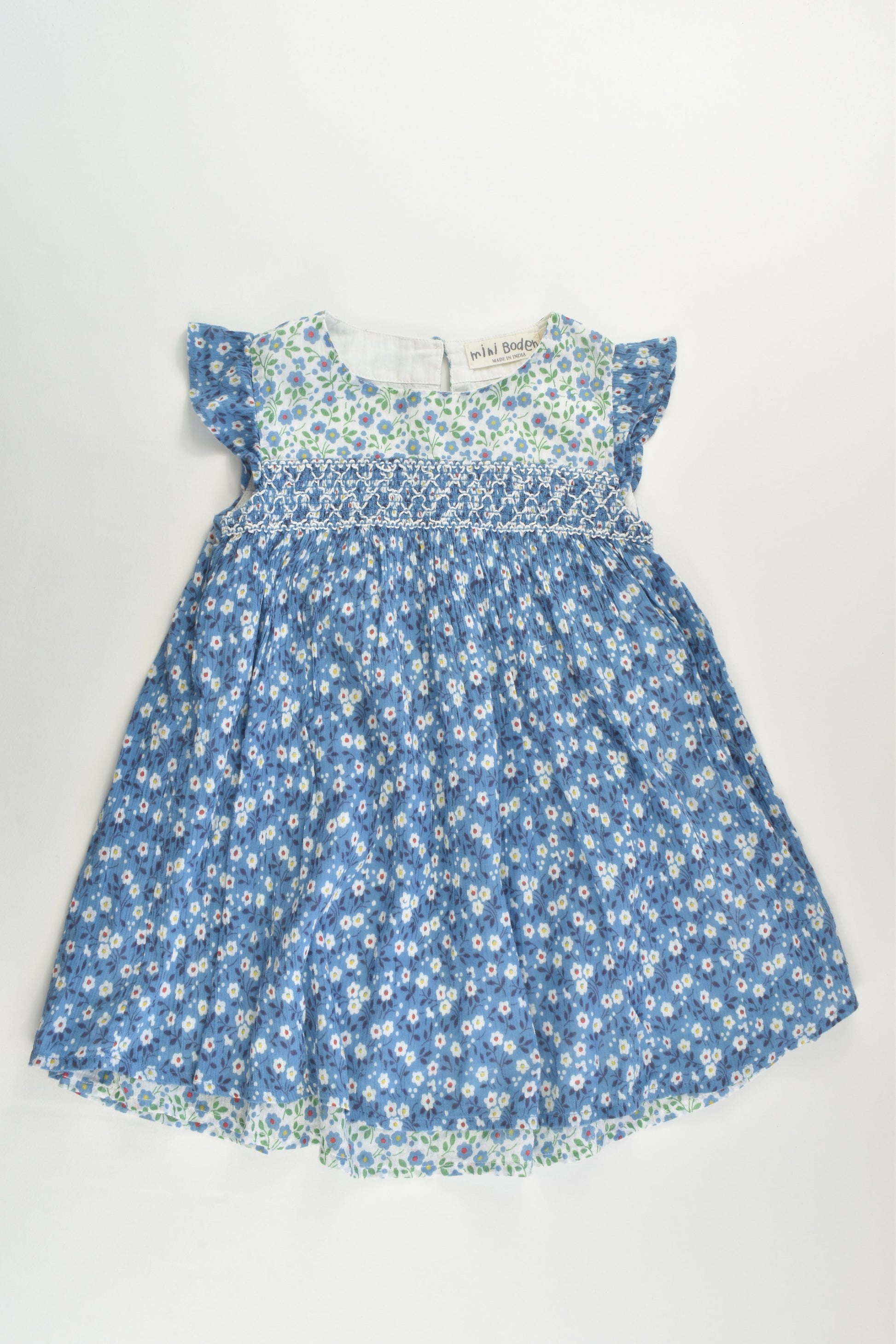 Mini Boden Size 2-3 Floral Lined Smocked Dress