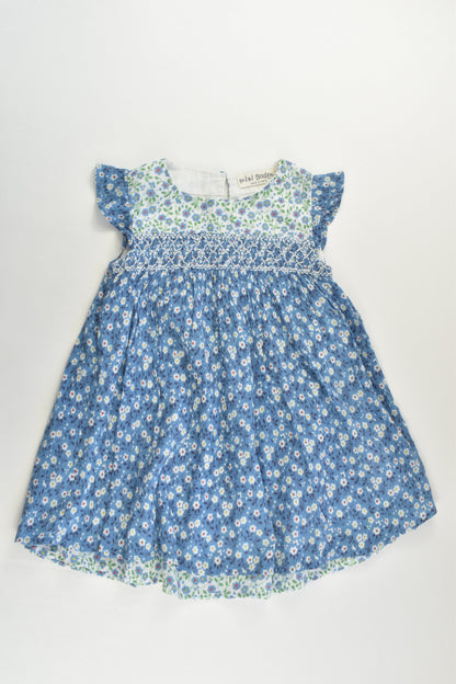 Mini Boden Size 2-3 Floral Lined Smocked Dress