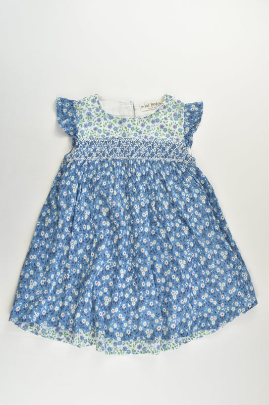 Mini Boden Size 2-3 Floral Lined Smocked Dress