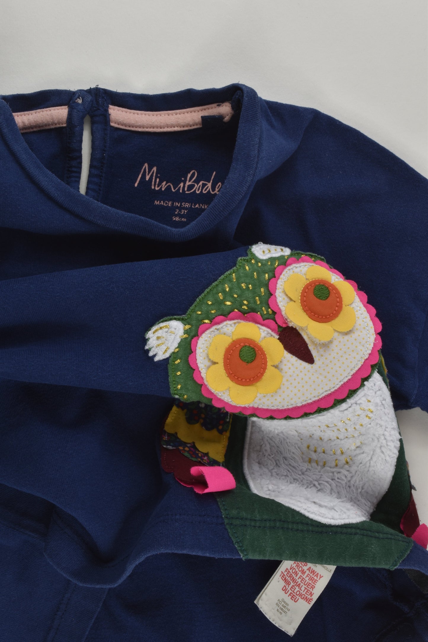 Mini Boden Size 2-3 Owl Top