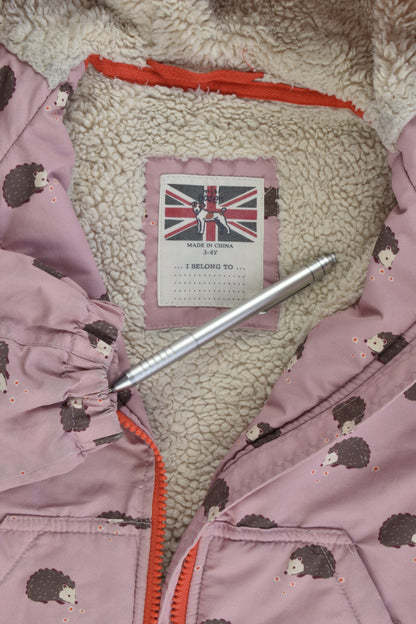 Mini Boden Size 3-4 Hedgehogs Warm Winter Jacket