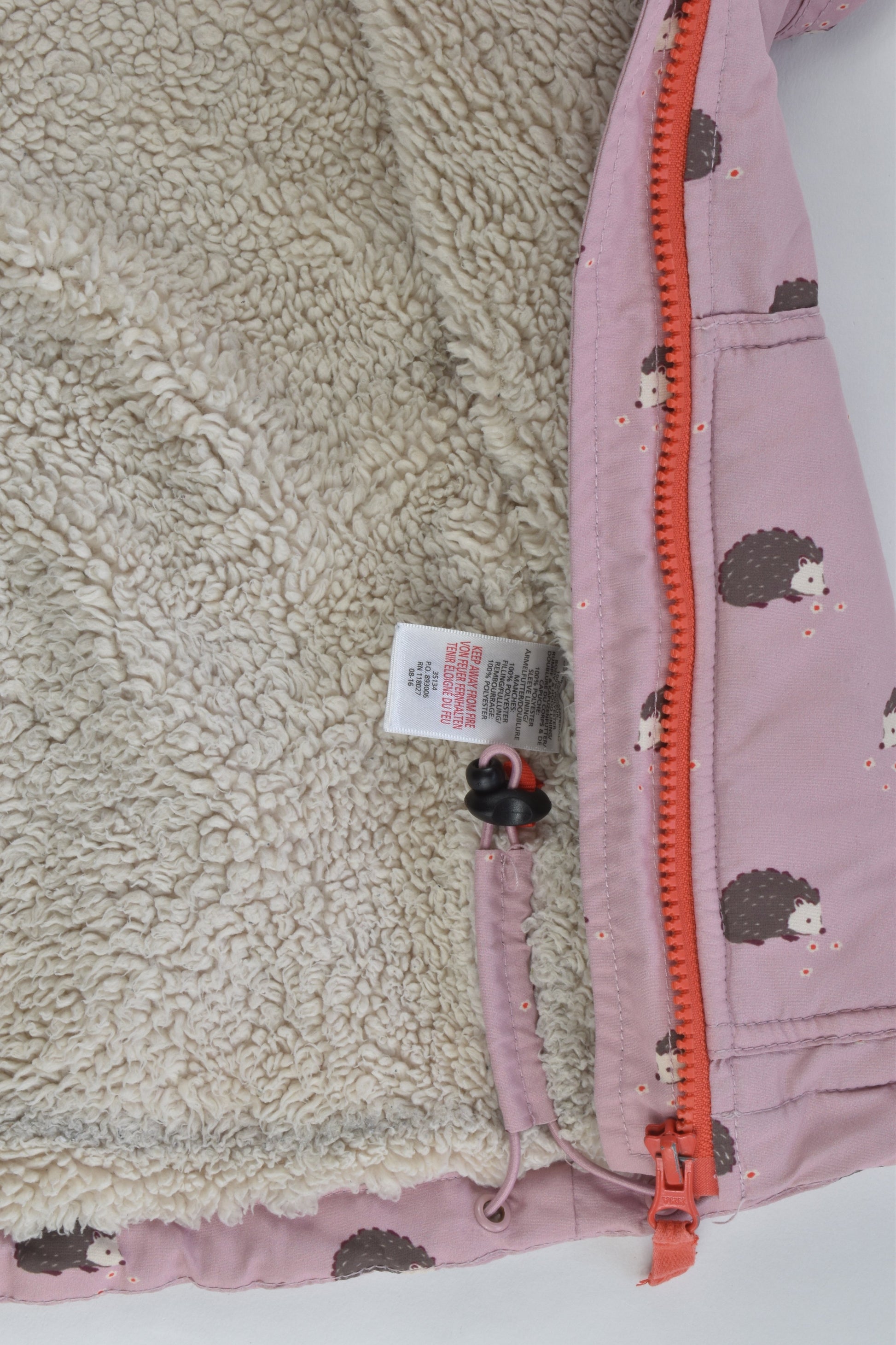 Mini Boden Size 3-4 Hedgehogs Warm Winter Jacket
