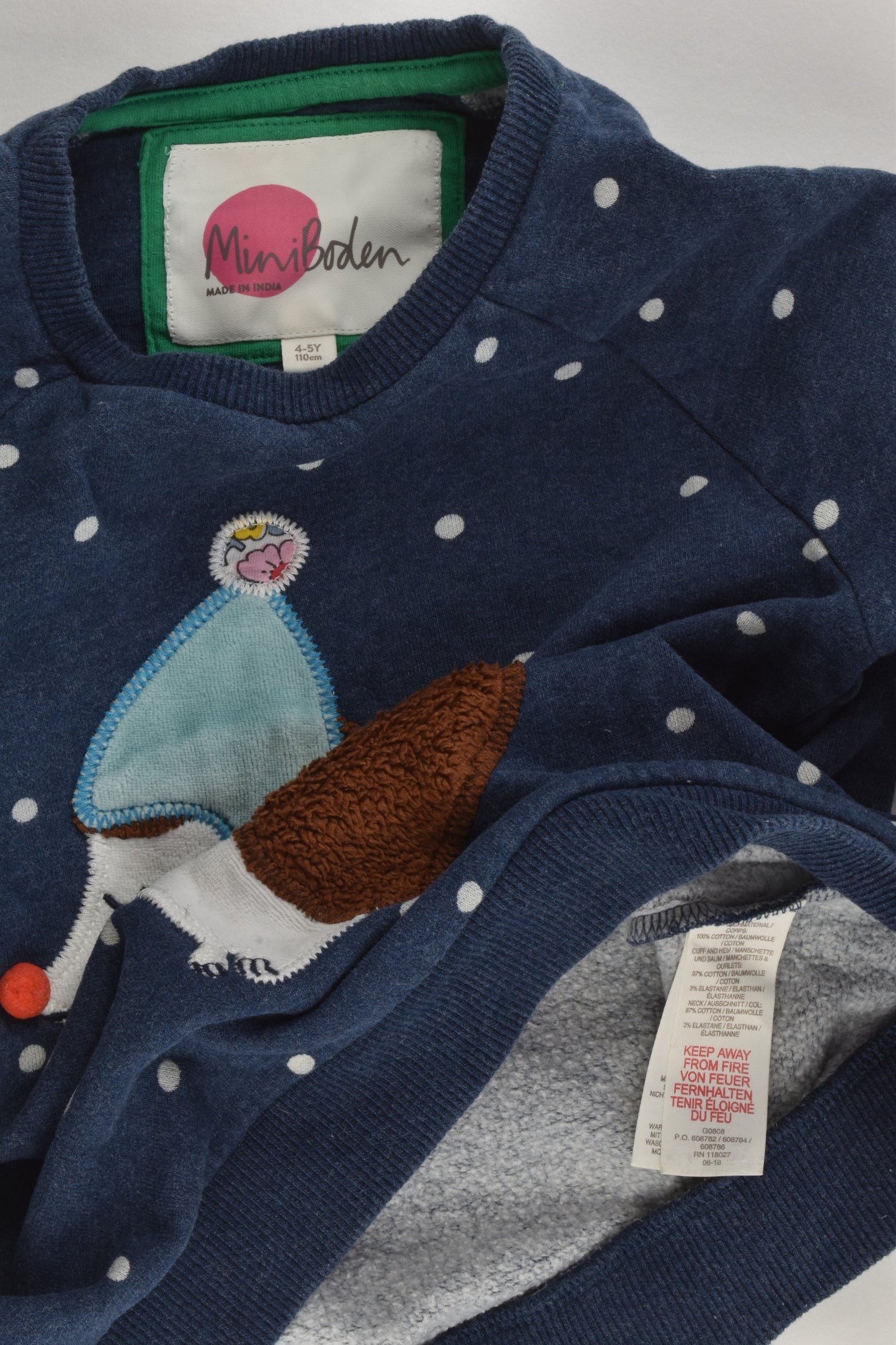 Mini Boden Size 4-5 (110 cm) Hedgehog Sweater