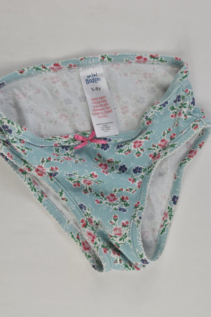 Mini Boden Size 5-6 Floral Underwear
