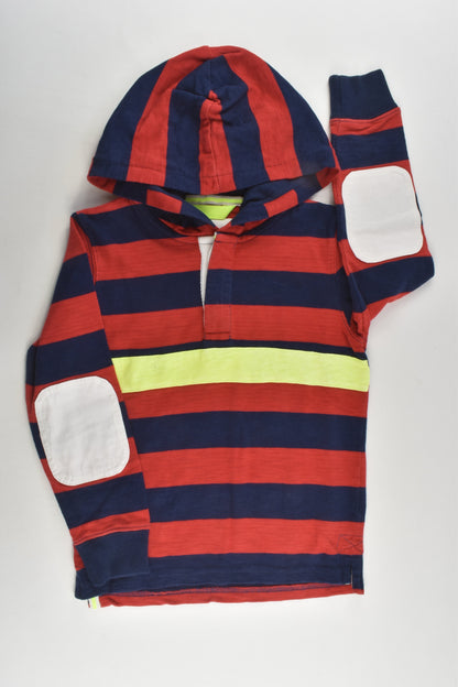 Mini Boden Size 6-7 (122 cm) Striped Hooded Jumper