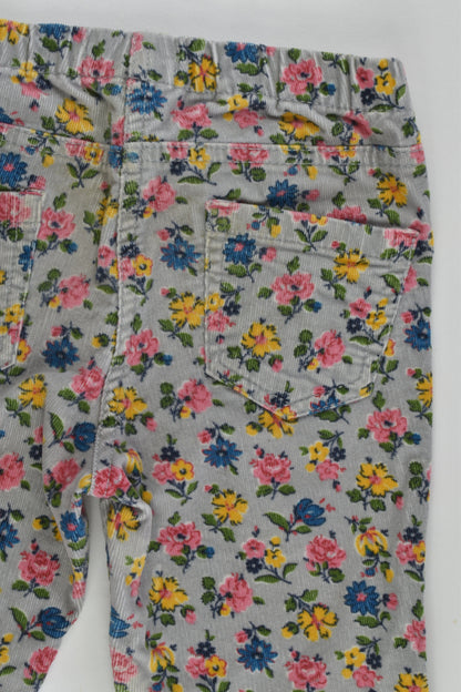 Mini Boden Size 6 Floral Stretchy Cord Pants
