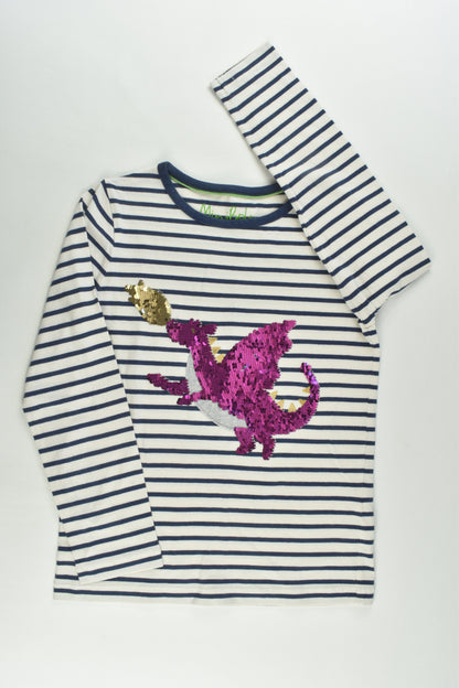 Mini Boden Size 7-8 (128 cm) Reversible Sequins Dragon Top